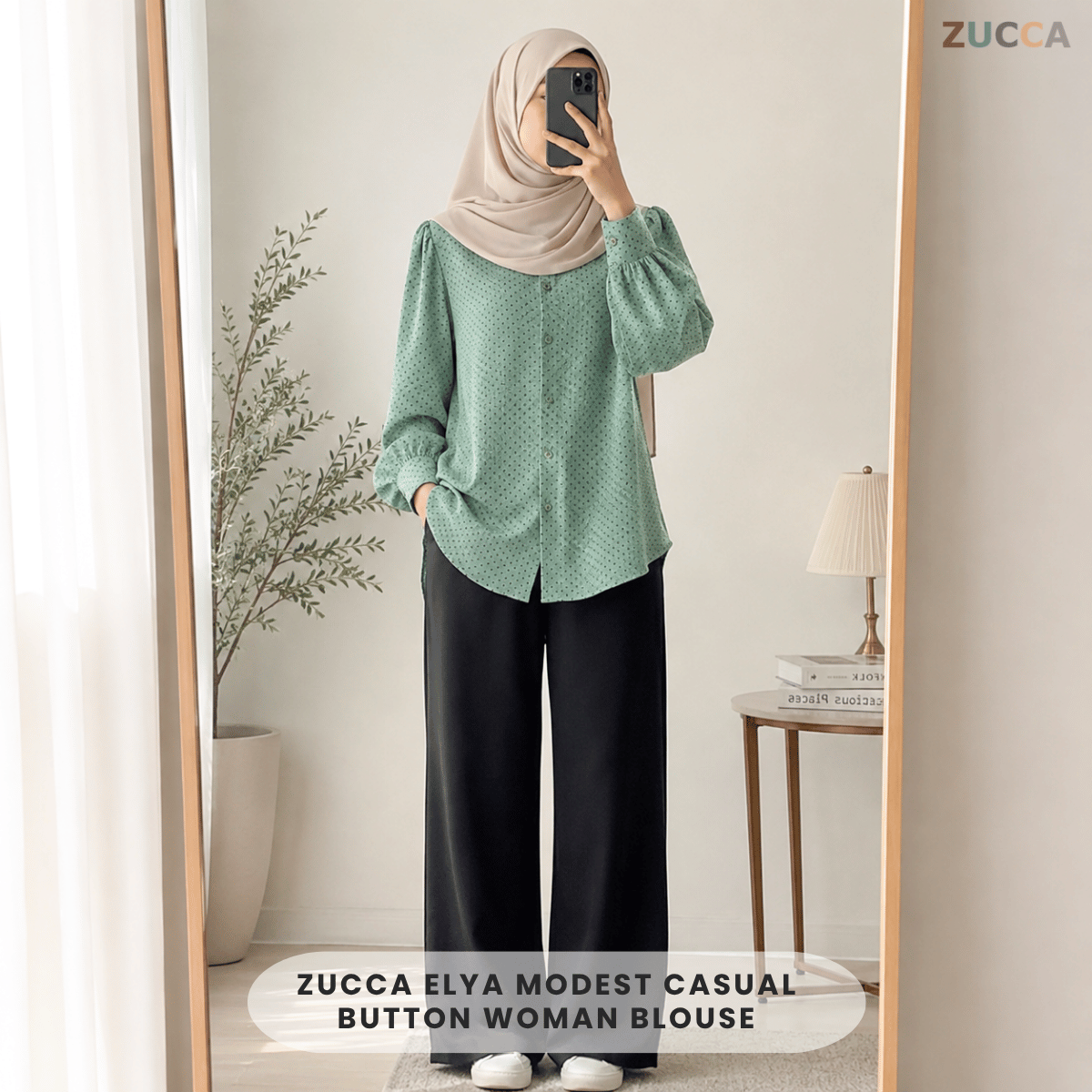 ZUCCA LULU CASUAL POLKA DOT PUFF SLEEVE BLOUSE- GC009 GC010 KS472