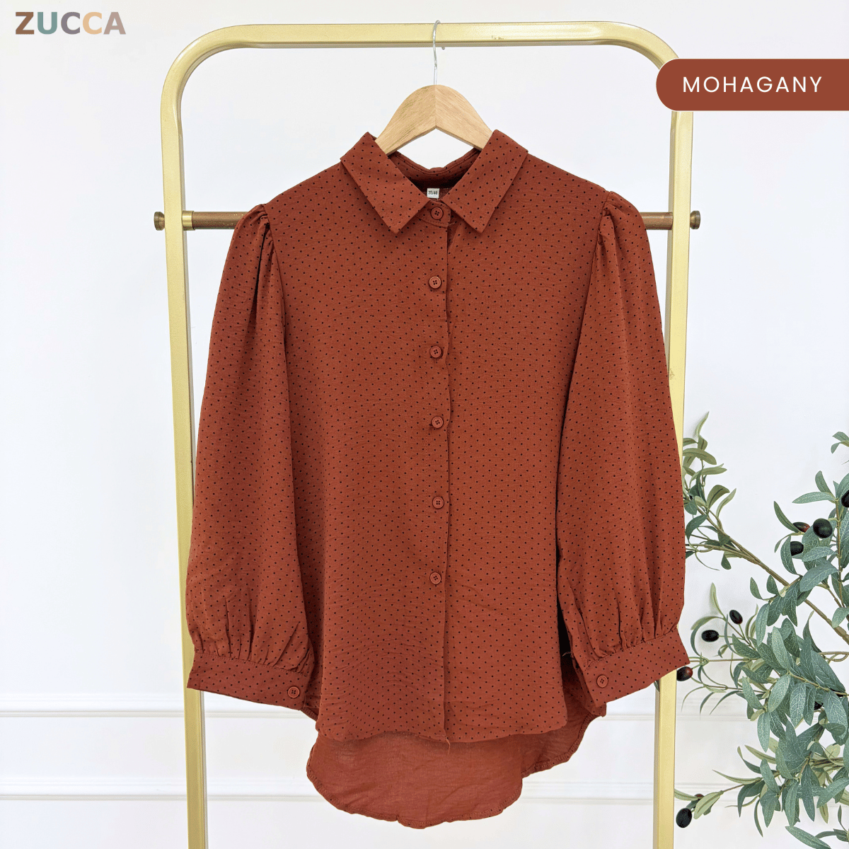 ZUCCA LULU CASUAL POLKA DOT PUFF SLEEVE BLOUSE- GC009 GC010 KS472
