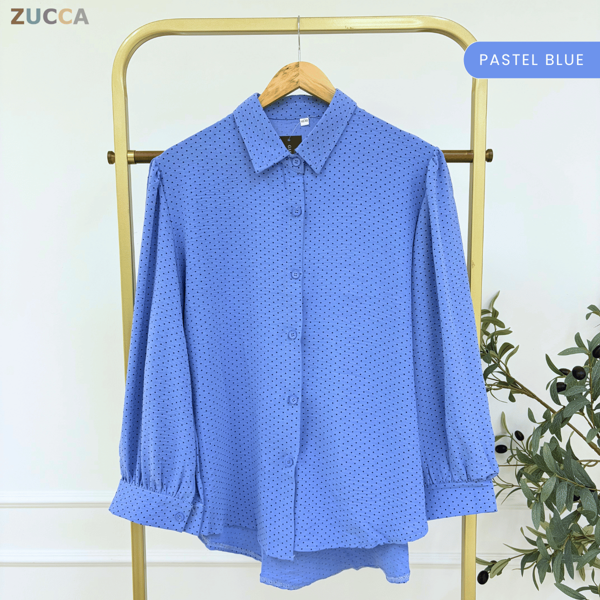 ZUCCA LULU CASUAL POLKA DOT PUFF SLEEVE BLOUSE- GC009 GC010 KS472