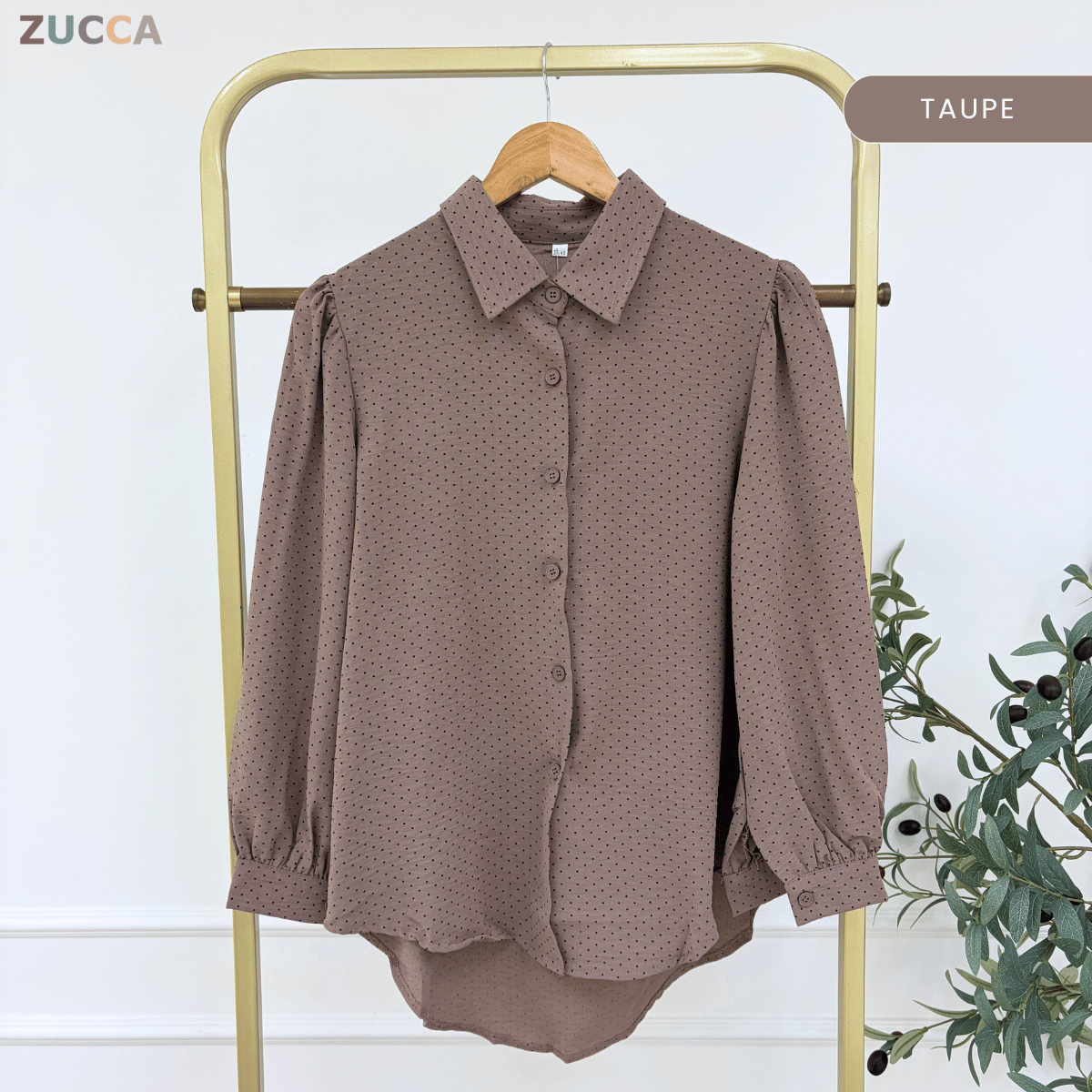 ZUCCA LULU CASUAL POLKA DOT PUFF SLEEVE BLOUSE- GC009 GC010 KS472
