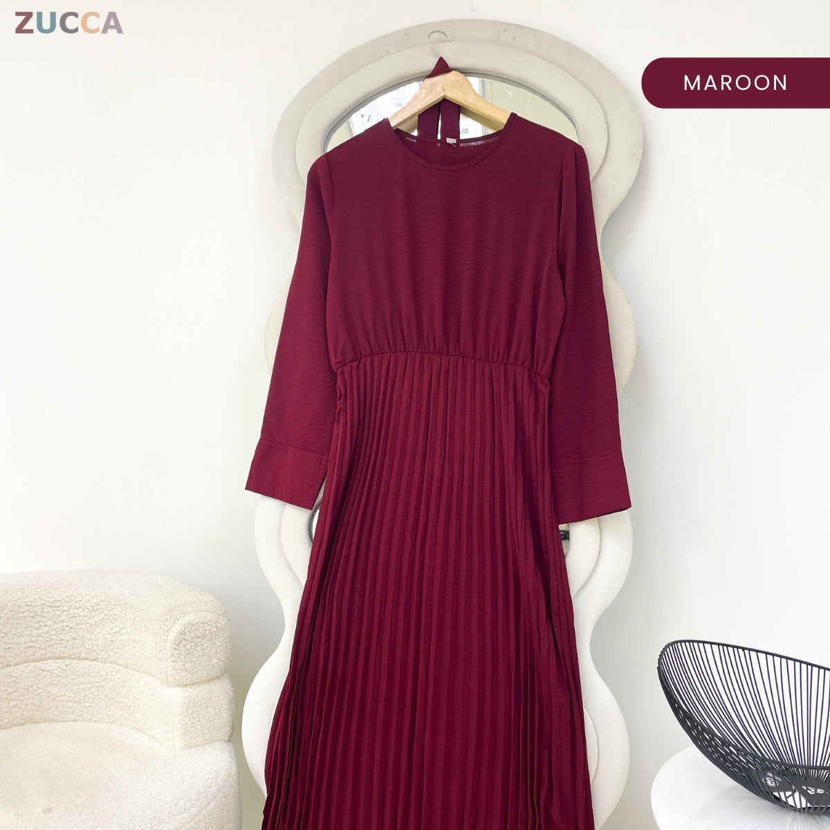 ZUCCA FREYA ELEGANT KASUAL WOMEN A-LINE PLEATED DRESS - GC012 (41708)