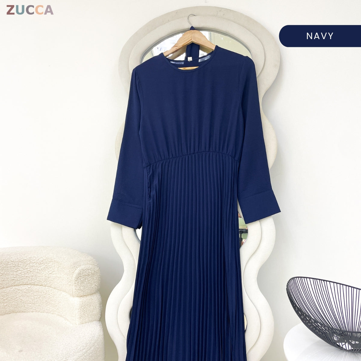 ZUCCA FREYA ELEGANT KASUAL WOMEN A-LINE PLEATED DRESS - GC012 (41708)