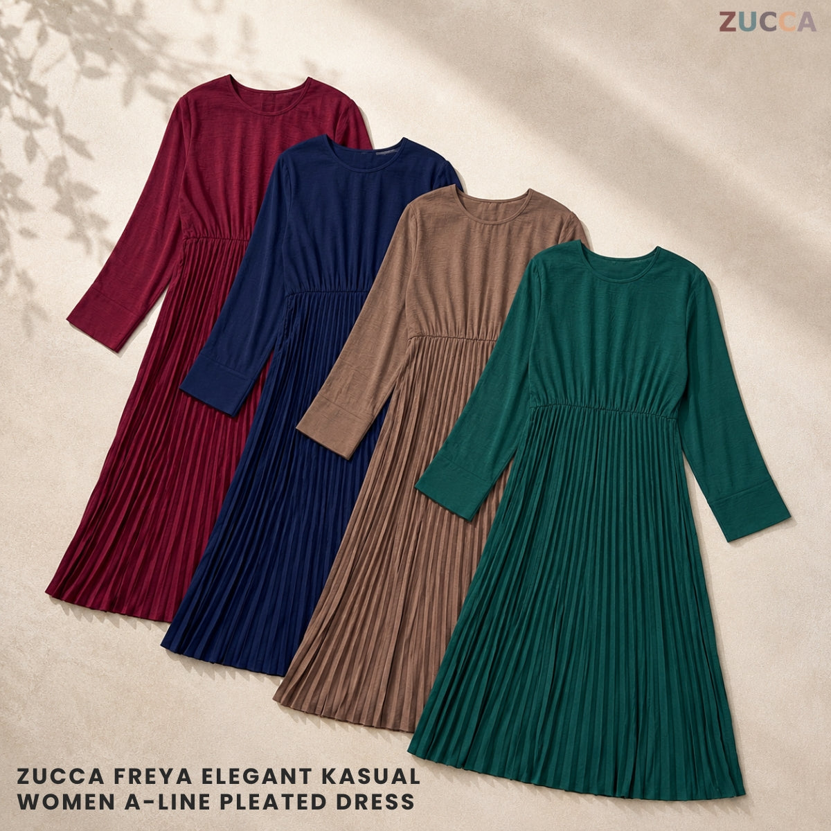ZUCCA FREYA ELEGANT KASUAL WOMEN A-LINE PLEATED DRESS - GC012 (41708)
