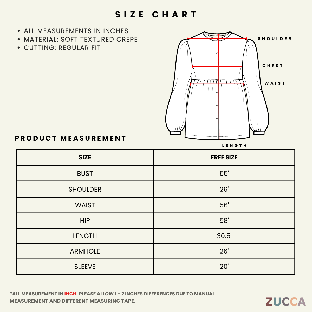 ZUCCA IZRENE EVERYDAY LOOSE COLLARED BLOUSE - GC014 (XF7379)