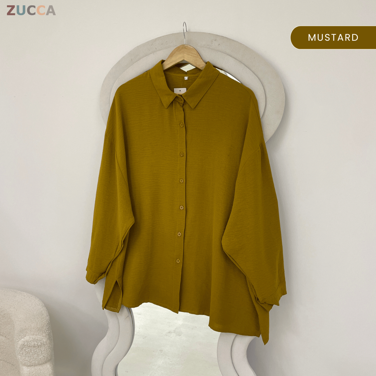 ZUCCA IZRENE EVERYDAY LOOSE COLLARED BLOUSE - GC014 (XF7379)