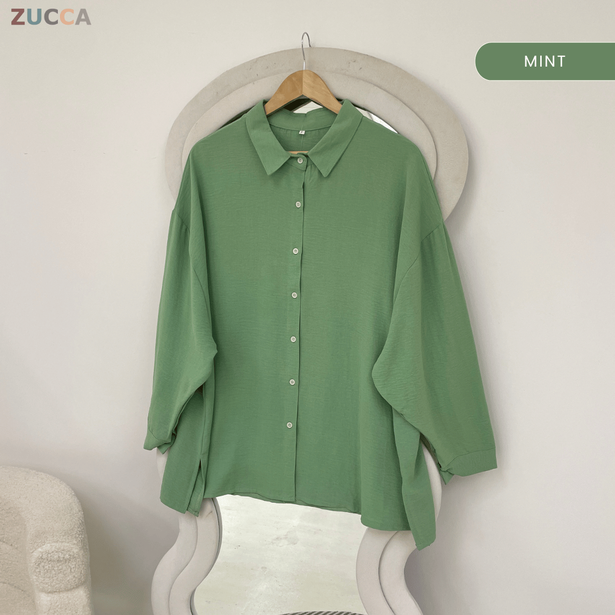 ZUCCA IZRENE EVERYDAY LOOSE COLLARED BLOUSE - GC014 (XF7379)