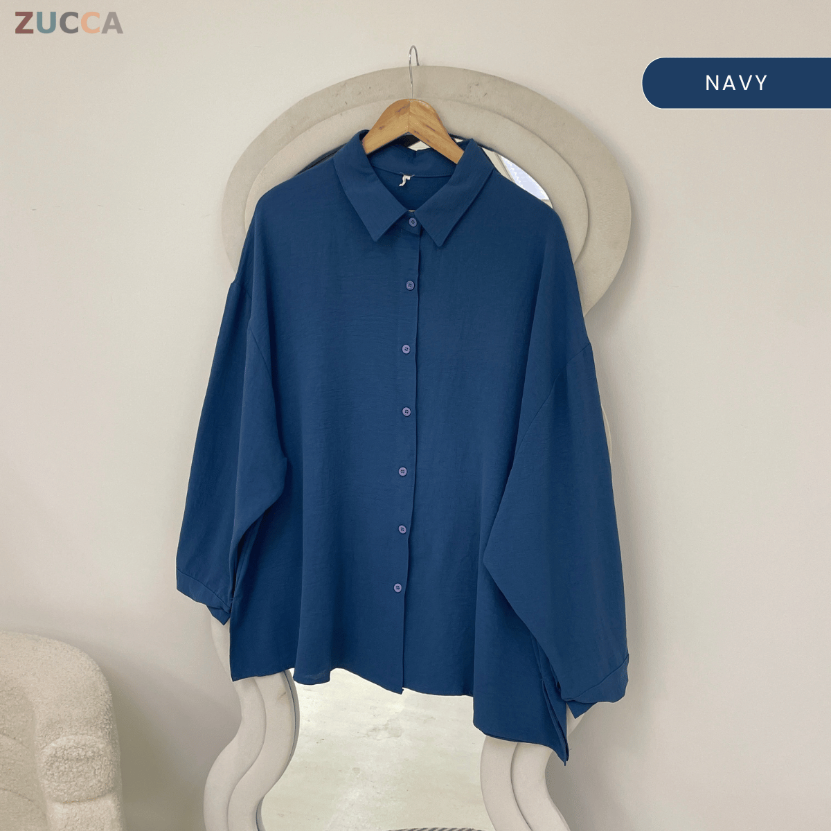 ZUCCA IZRENE EVERYDAY LOOSE COLLARED BLOUSE - GC014 (XF7379)