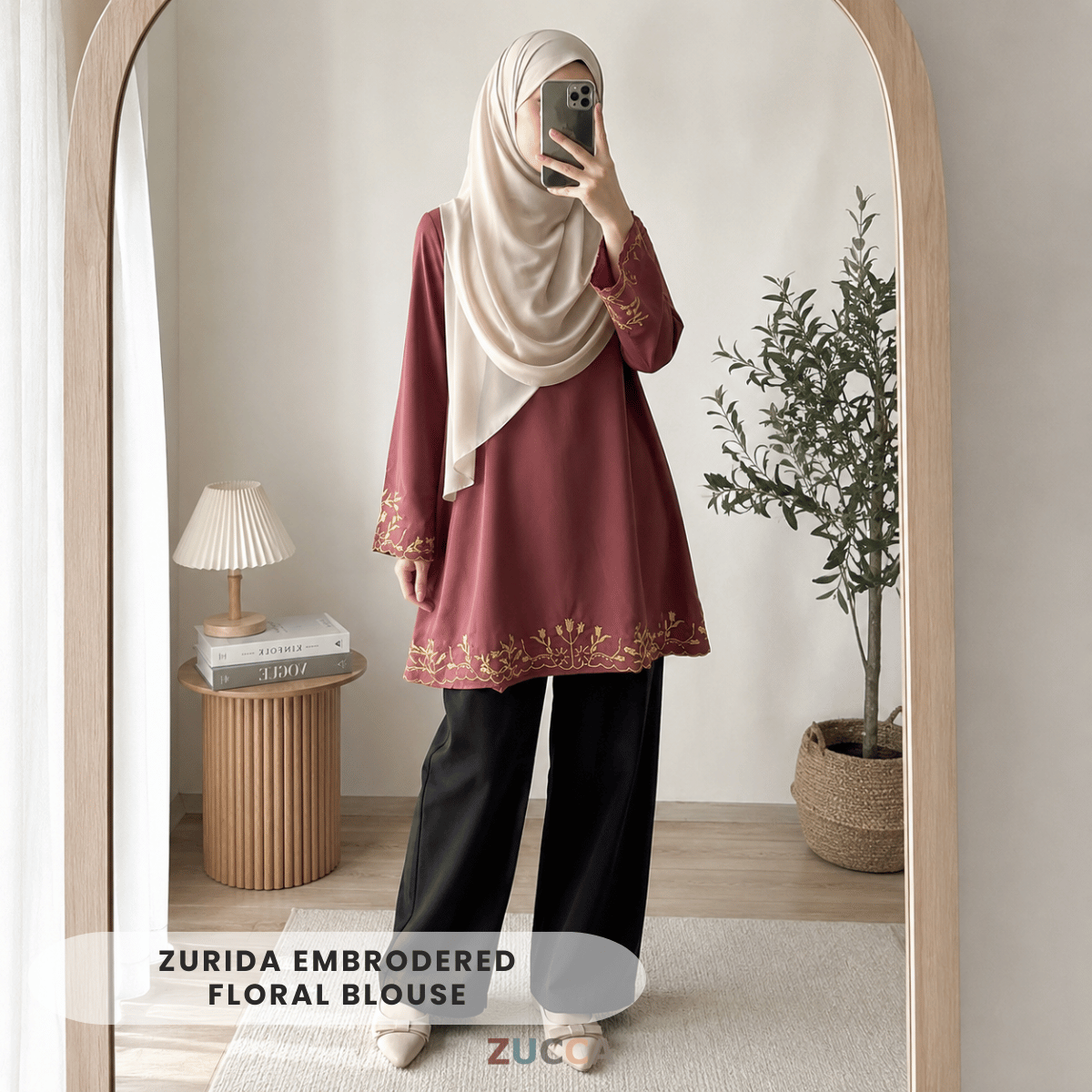 ZUCCA ZURIDA EMBRODERED FLORAL BLOUSE - GC015 (1048-3840)