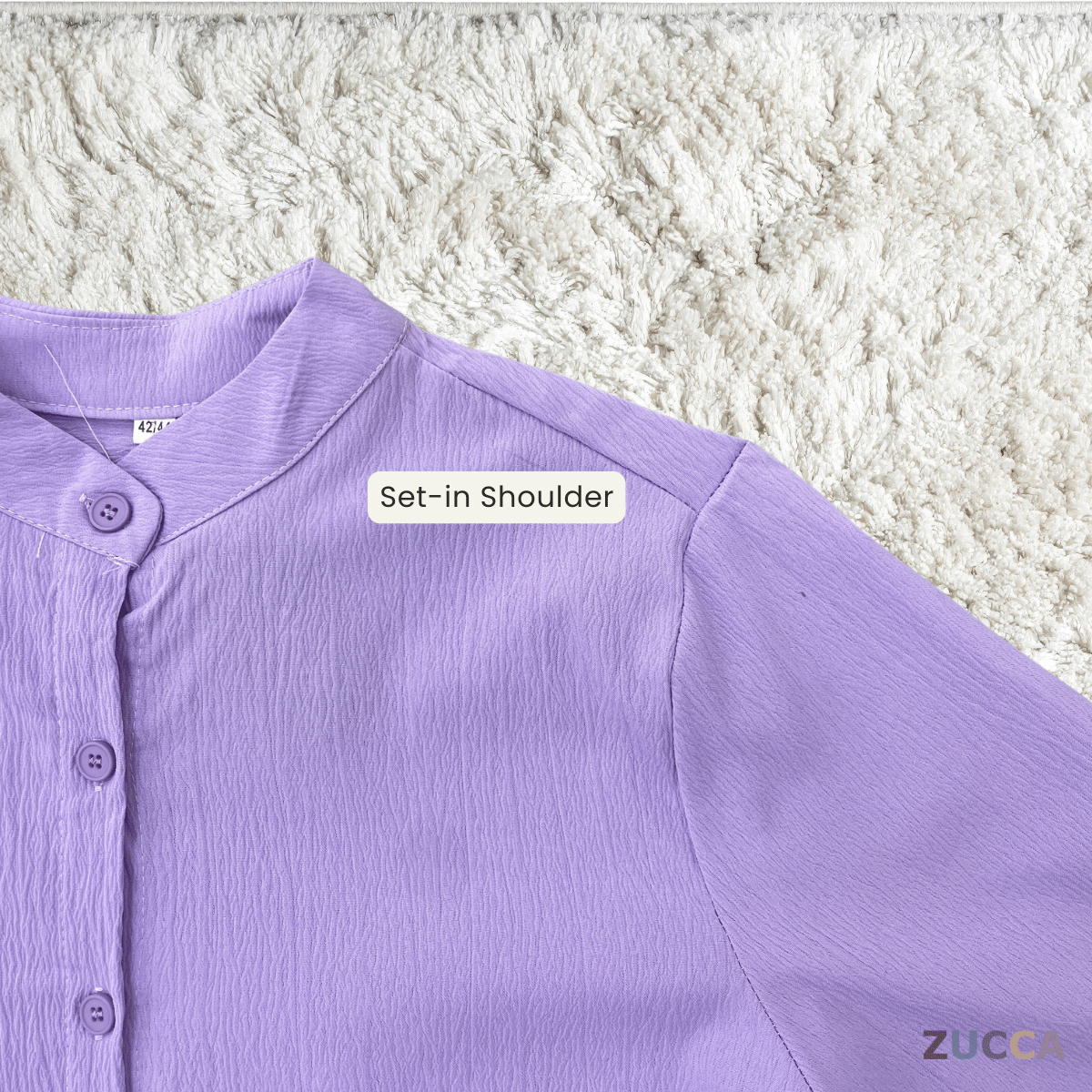 ZUCCA SHINA TEXTURED TIE BLOUSE - GC017 (KS474-3840)