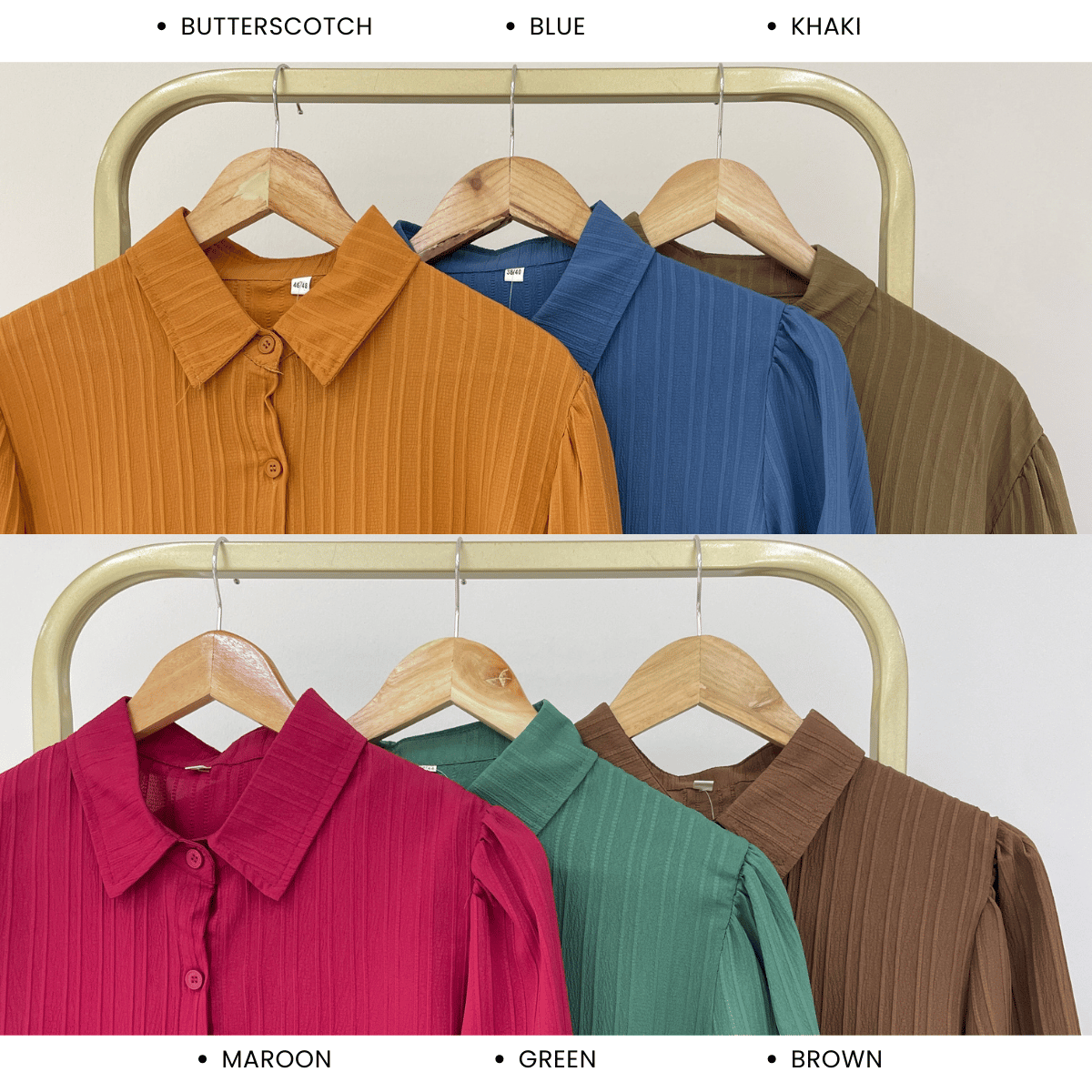 ZUCCA ELSA CLASSY STRIPED BUTTON BLOUSE-GC018(KS1013)