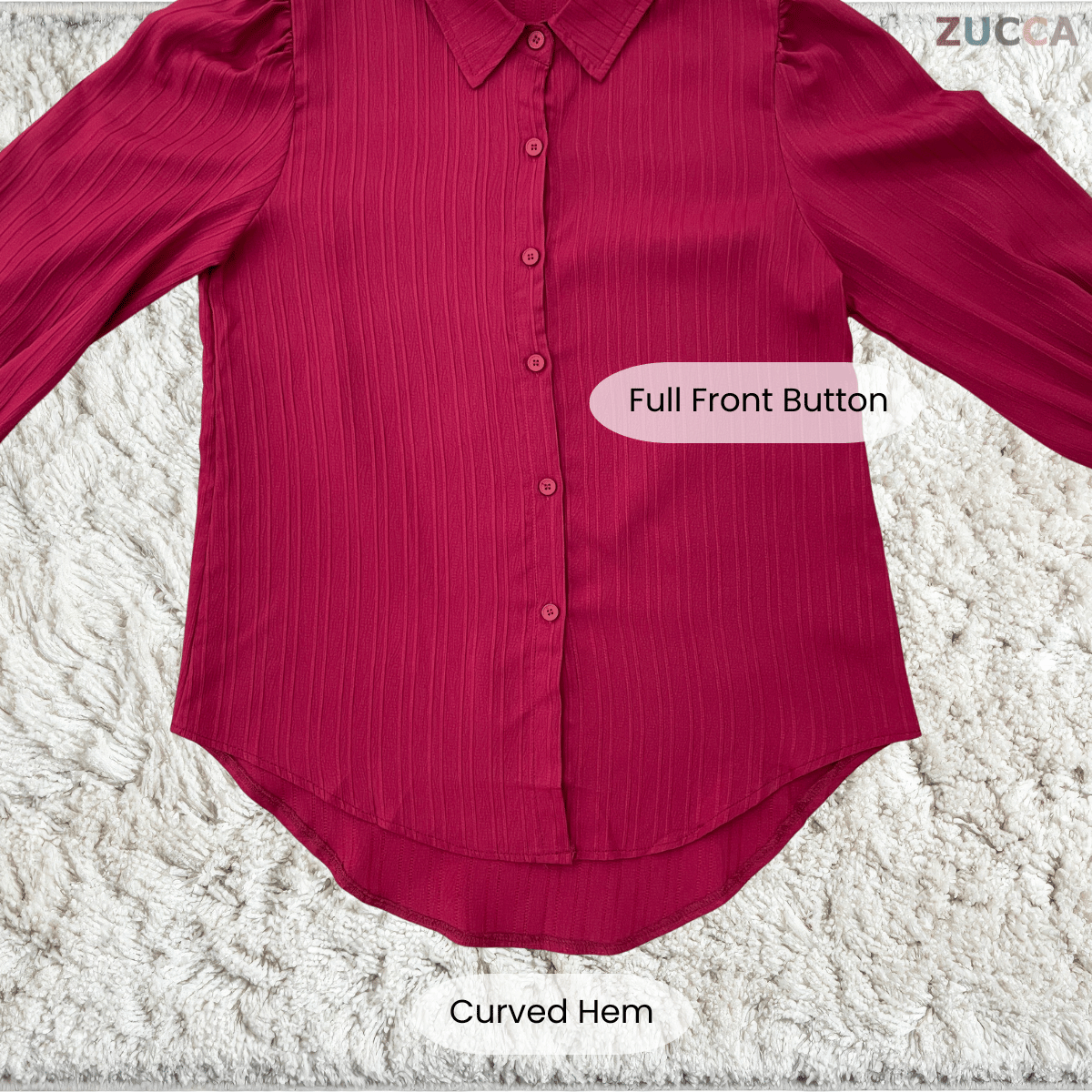 ZUCCA ELSA CLASSY STRIPED BUTTON BLOUSE-GC018(KS1013)