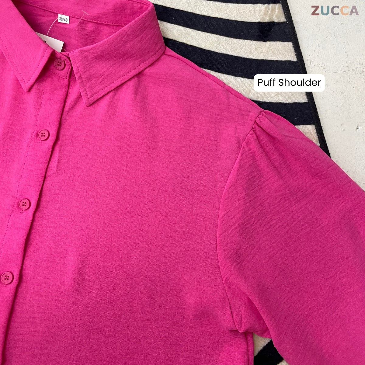 ZUCCA KASHFIA WOMEN PLAIN FULL BUTTON LONG SLEEVE BLOUSE - GC021 (KS8816-3840)