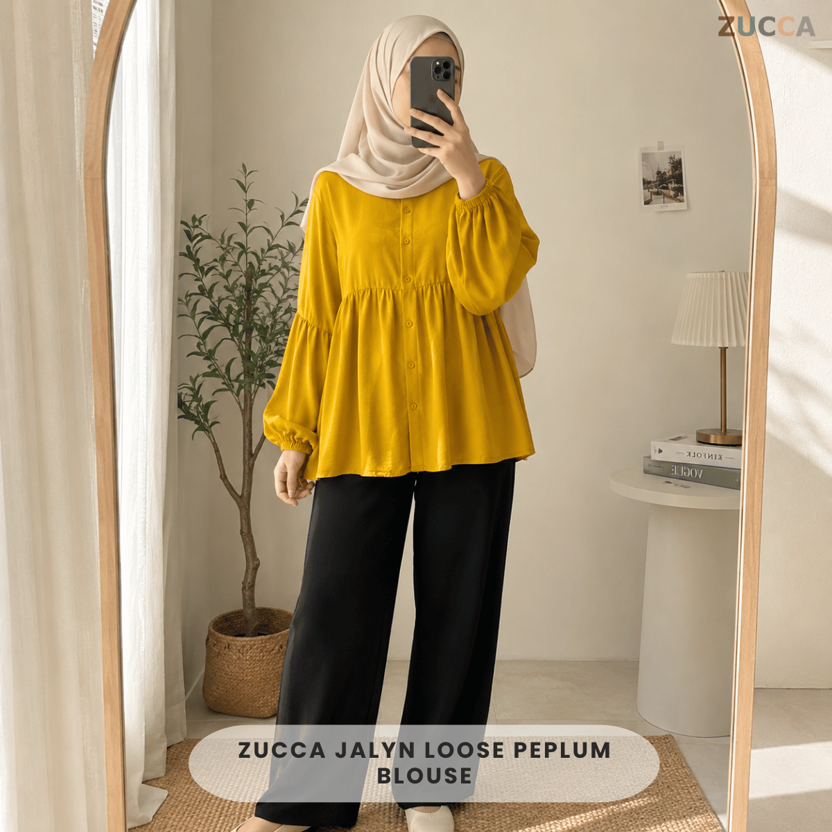 ZUCCA JALYN LOOSE PEPLUM BLOUSE -GC022 (KS8818-3840)