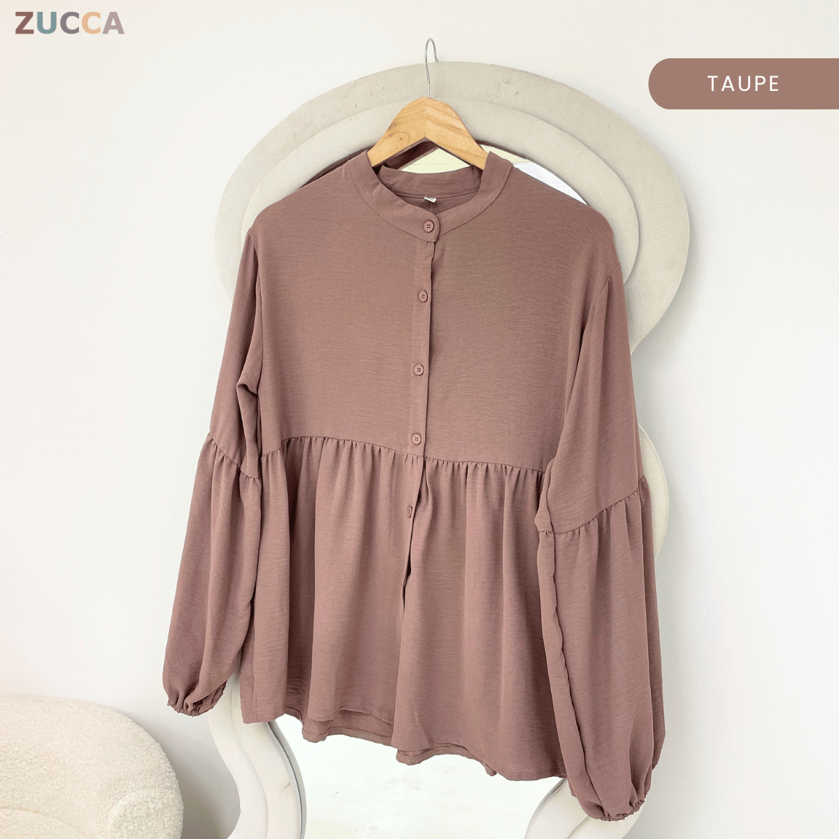 ZUCCA JALYN LOOSE PEPLUM BLOUSE -GC022 (KS8818-3840)