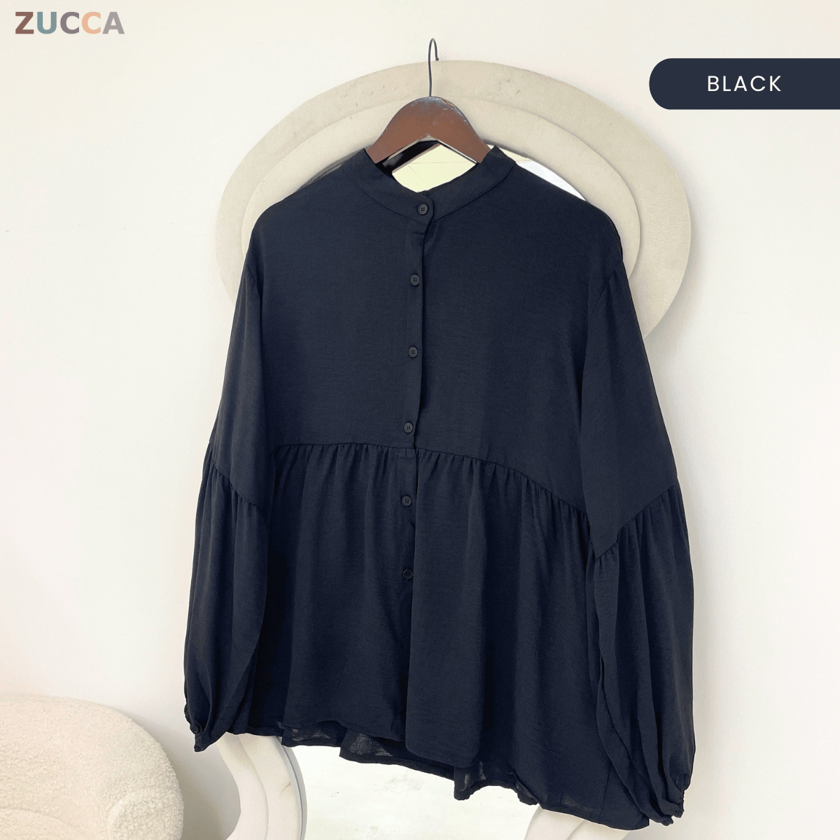 ZUCCA JALYN LOOSE PEPLUM BLOUSE -GC022 (KS8818-3840)