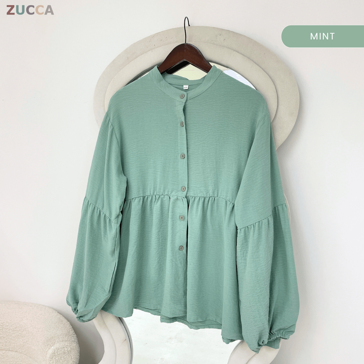 ZUCCA JALYN LOOSE PEPLUM BLOUSE -GC022 (KS8818-3840)