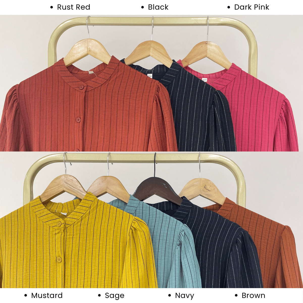 ZUCCA ELIJAH TEXTURED STRIPE CASUAL BUTTON BLOUSE - GC023 (KS8822-3840)