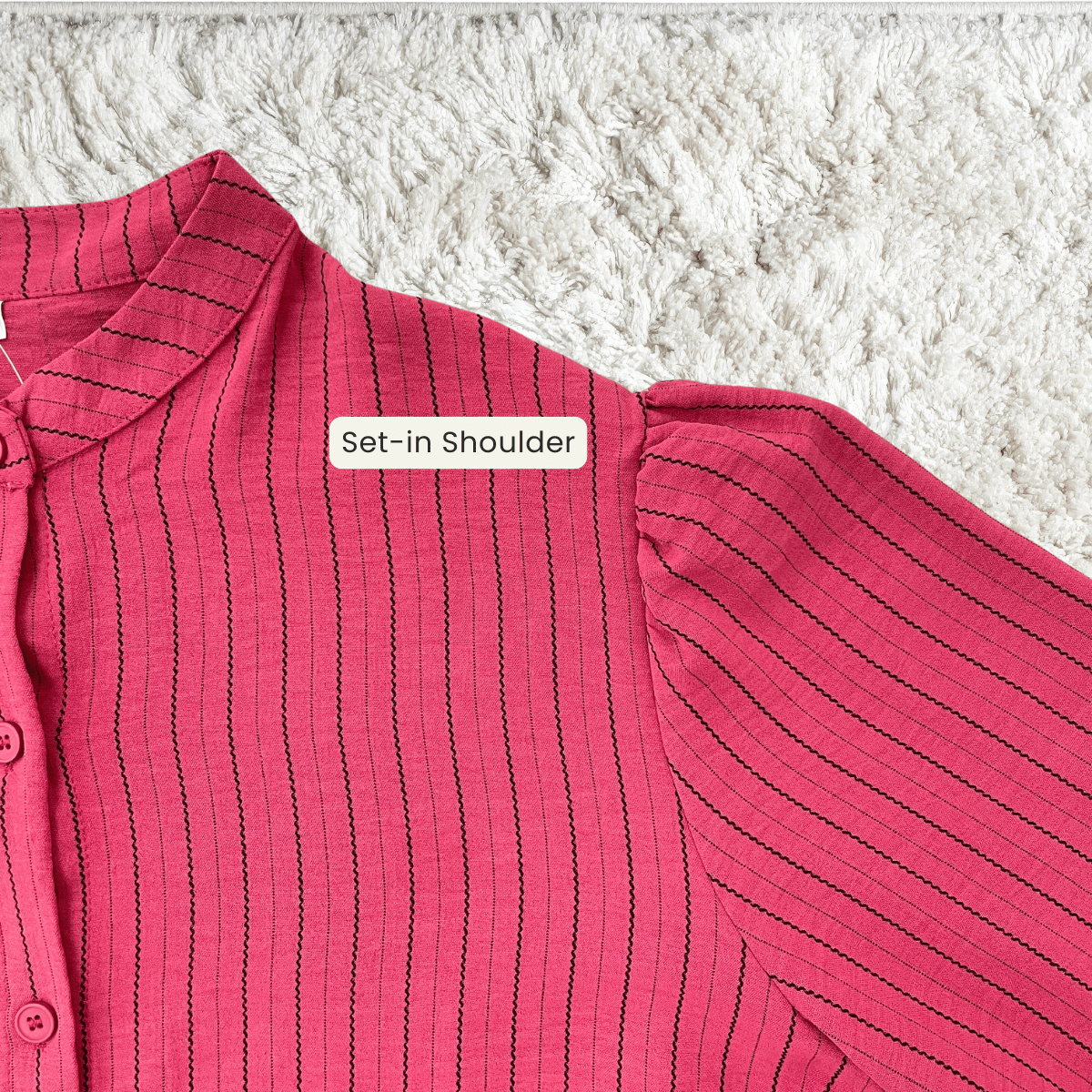 ZUCCA ELIJAH TEXTURED STRIPE CASUAL BUTTON BLOUSE - GC023 (KS8822-3840)