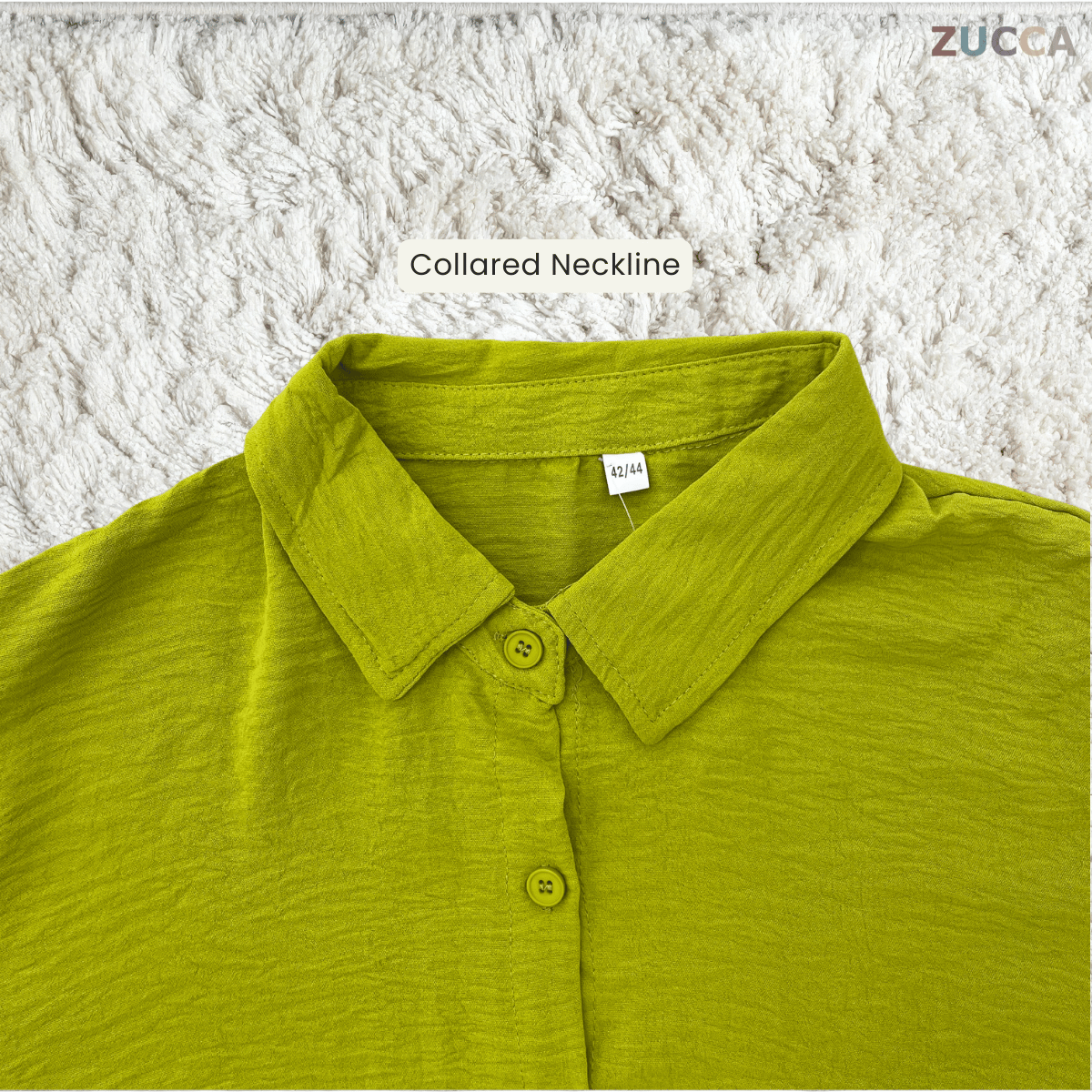 ZUCCA KALILA WRINKLE LONG SLEEVE BUTTON BLOUSE - GC024 (KS408-19B, KS408-18B)