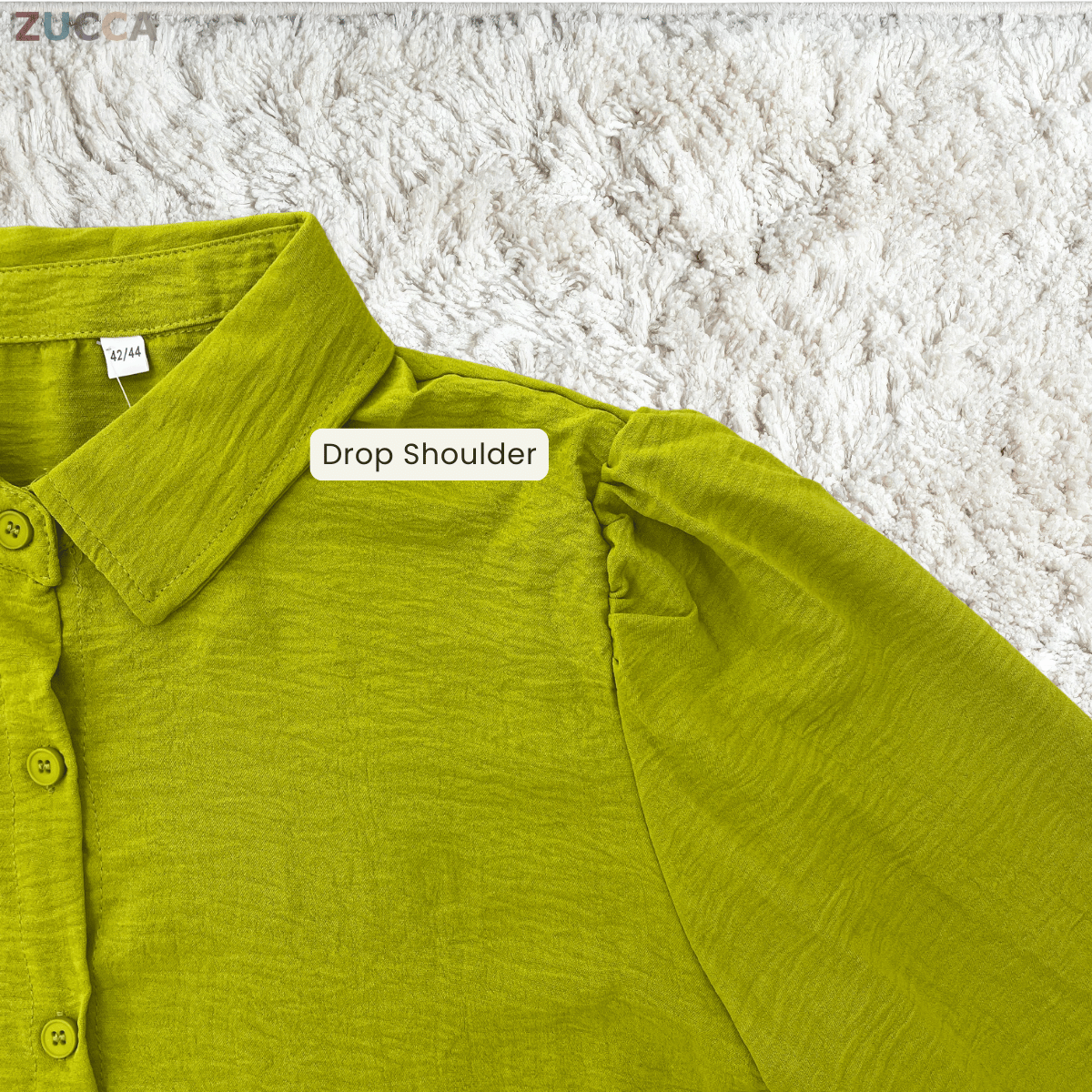 ZUCCA KALILA WRINKLE LONG SLEEVE BUTTON BLOUSE - GC024 (KS408-19B, KS408-18B)