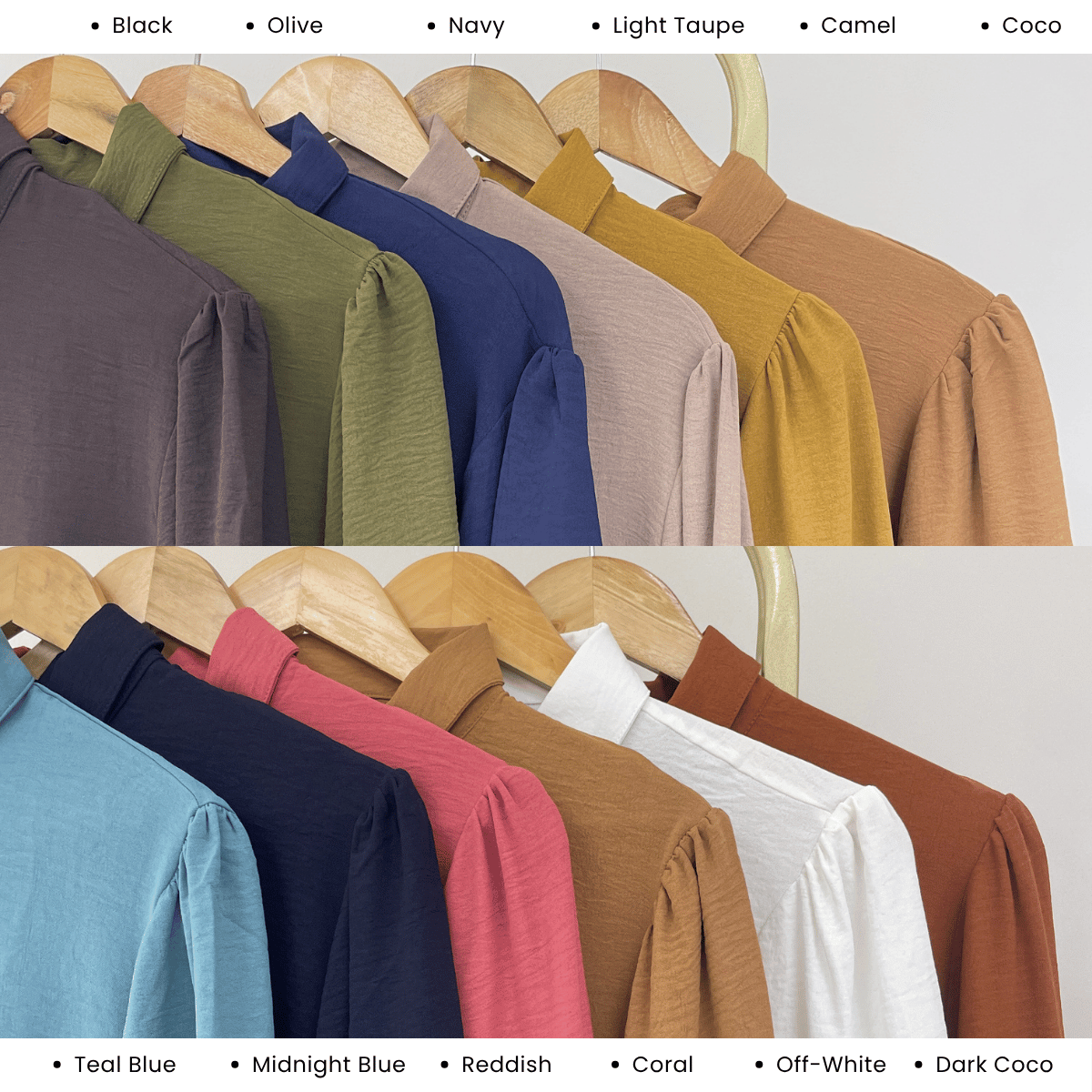 ZUCCA JAMIA ELEGENT TEXTURED BUTTON BLOUSE  - GC025 (KPK 41651-2p /-3p / 41651 & 41652)