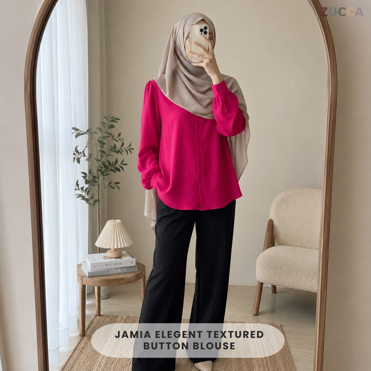 ZUCCA JAMIA ELEGENT TEXTURED BUTTON BLOUSE  - GC025 (KPK 41651-2p /-3p / 41651 & 41652)