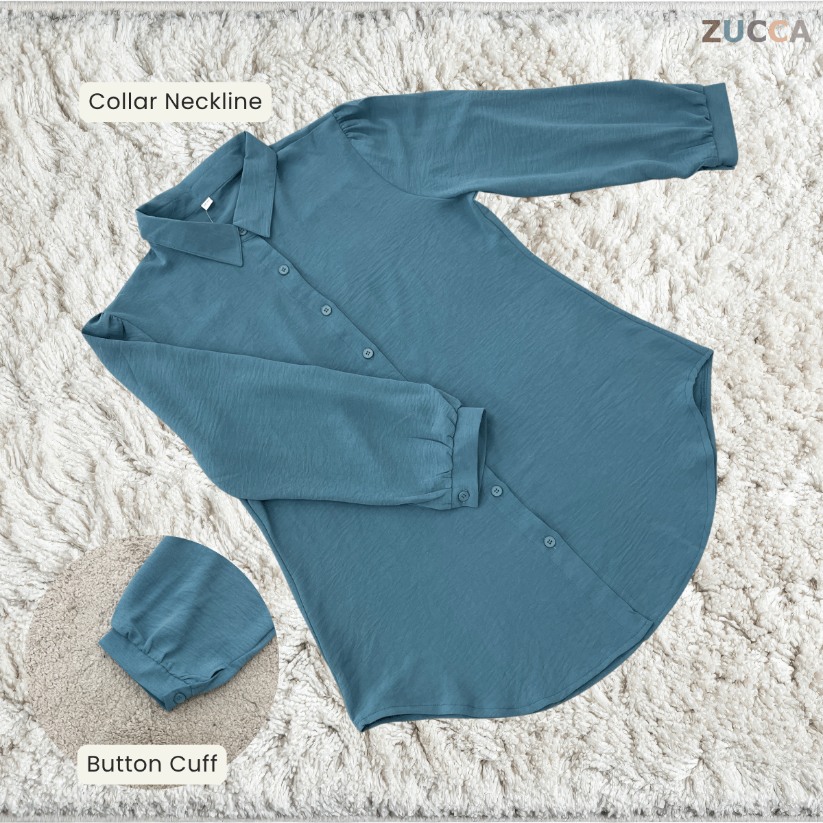 ZUCCA JAMIA ELEGENT TEXTURED BUTTON BLOUSE  - GC025 (KPK 41651-2p /-3p / 41651 & 41652)