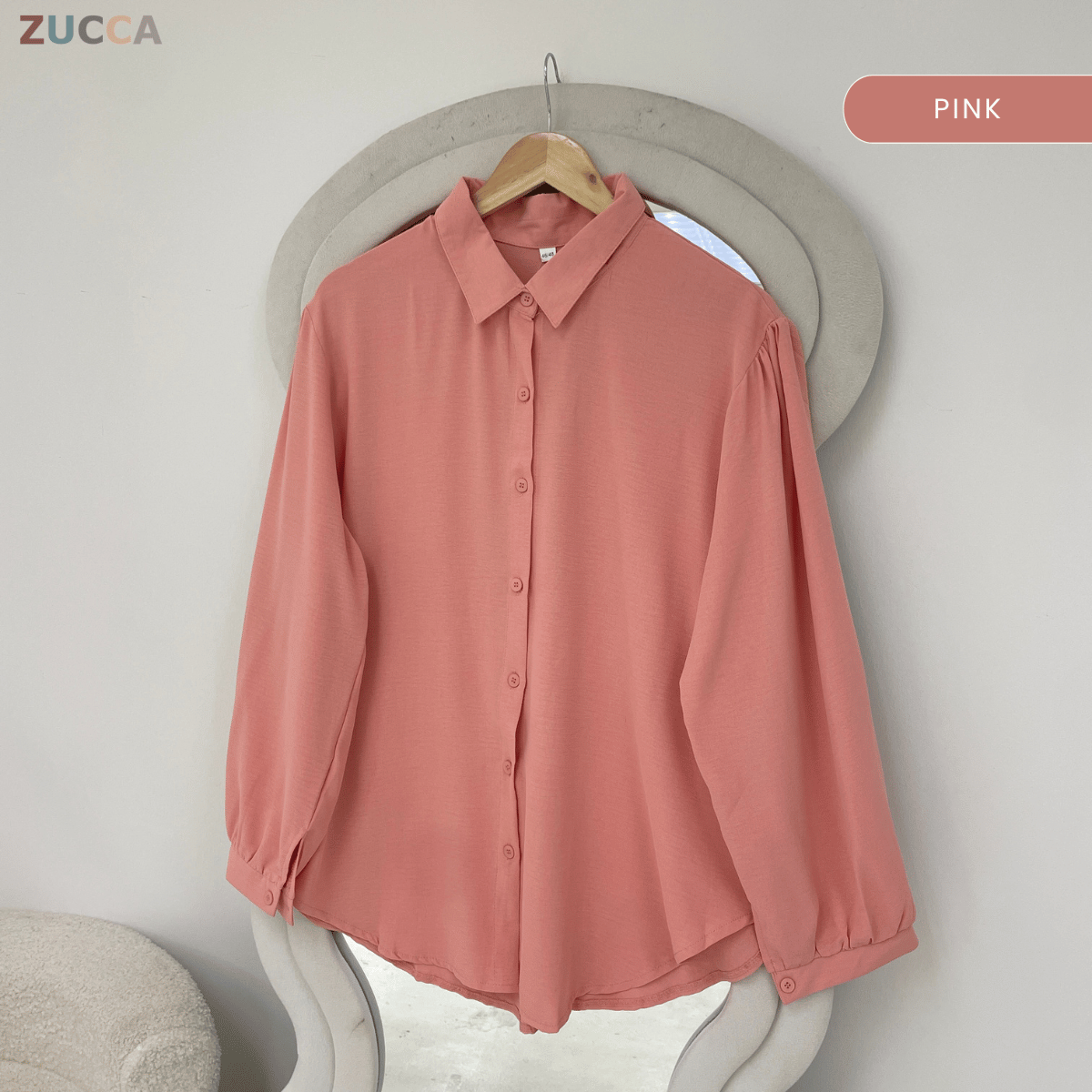 ZUCCA JAMIA ELEGENT TEXTURED BUTTON BLOUSE  - GC025 (KPK 41651-2p /-3p / 41651 & 41652)