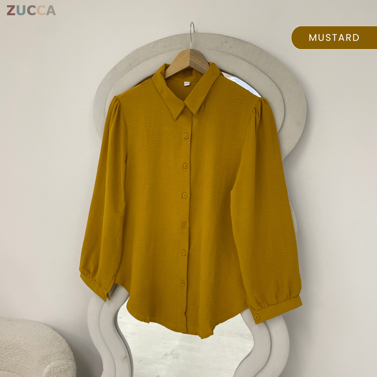 ZUCCA JAMIA ELEGENT TEXTURED BUTTON BLOUSE  - GC025 (KPK 41651-2p /-3p / 41651 & 41652)