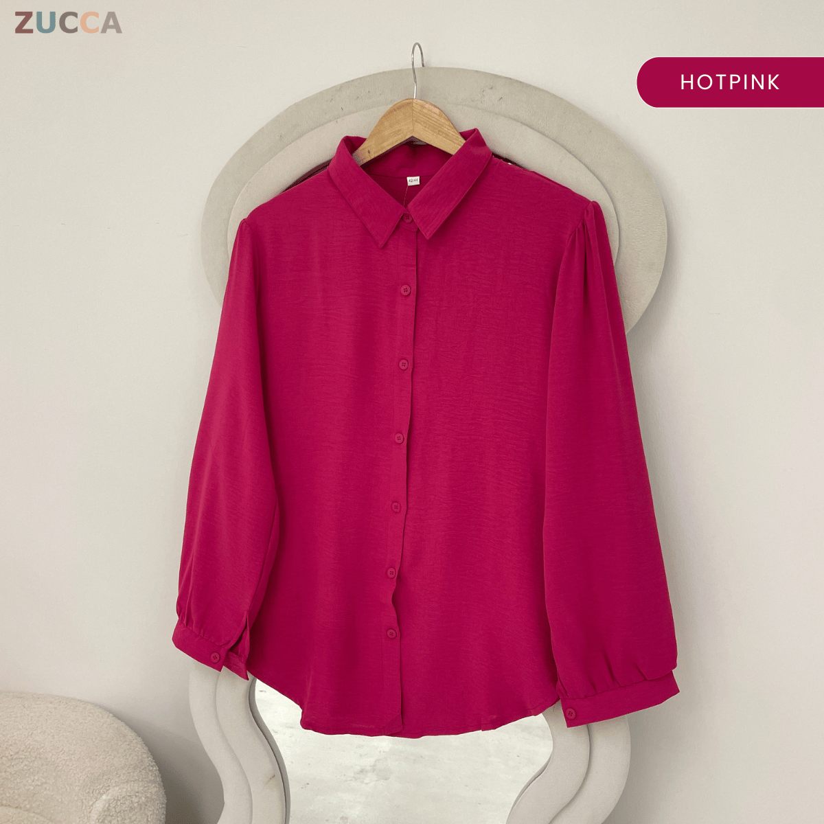 ZUCCA JAMIA ELEGENT TEXTURED BUTTON BLOUSE  - GC025 (KPK 41651-2p /-3p / 41651 & 41652)