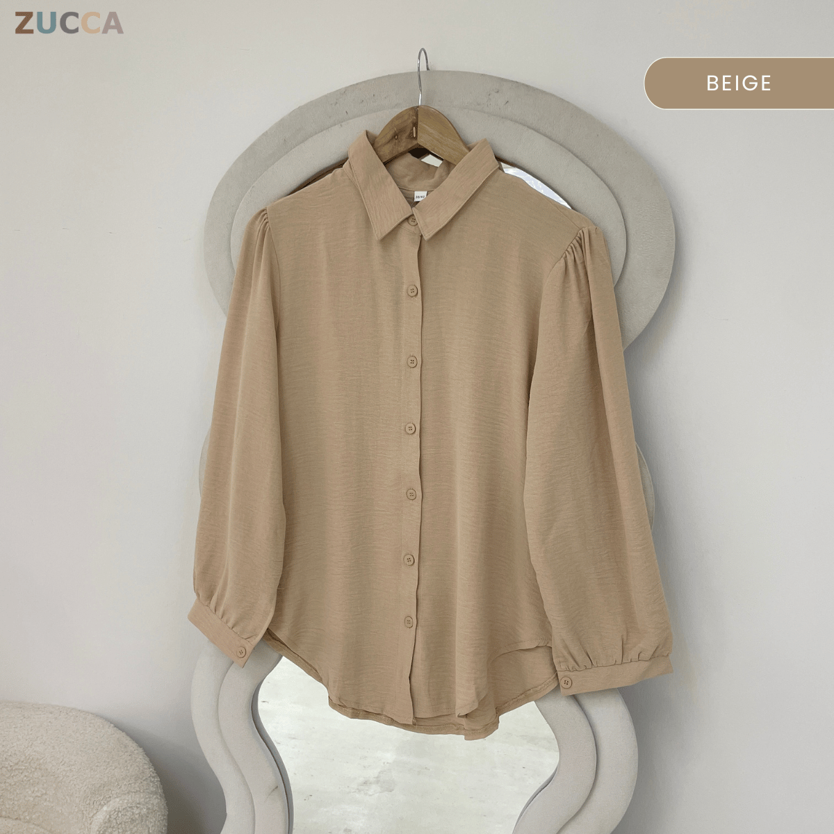 ZUCCA JAMIA ELEGENT TEXTURED BUTTON BLOUSE  - GC025 (KPK 41651-2p /-3p / 41651 & 41652)