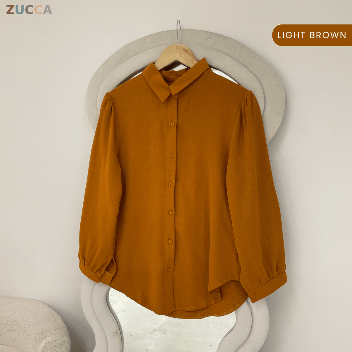 ZUCCA JAMIA ELEGENT TEXTURED BUTTON BLOUSE  - GC025 (KPK 41651-2p /-3p / 41651 & 41652)