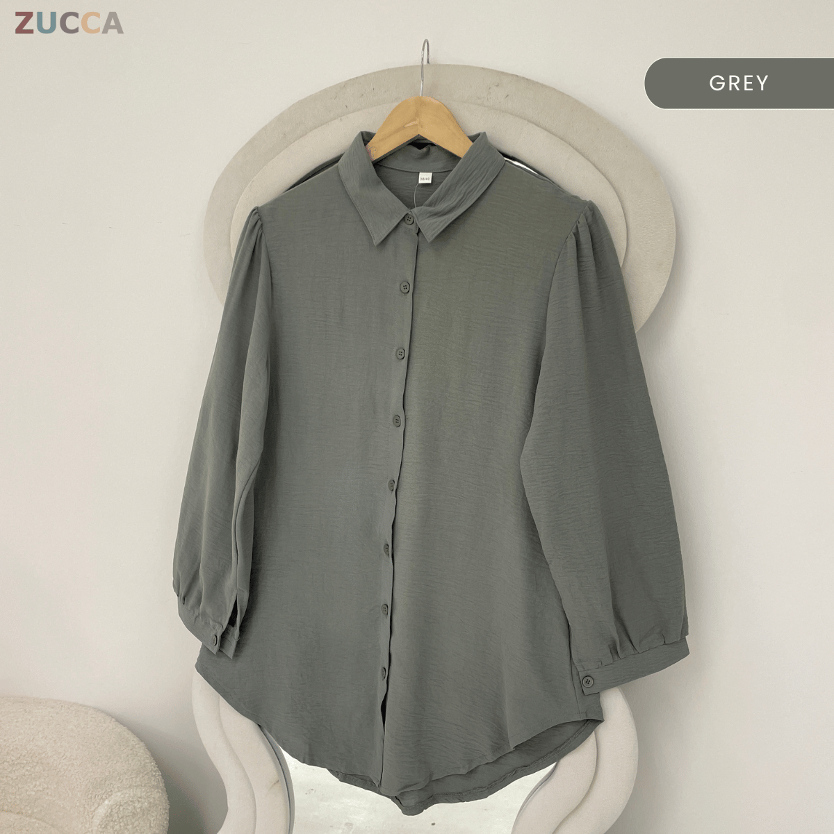 ZUCCA JAMIA ELEGENT TEXTURED BUTTON BLOUSE  - GC025 (KPK 41651-2p /-3p / 41651 & 41652)