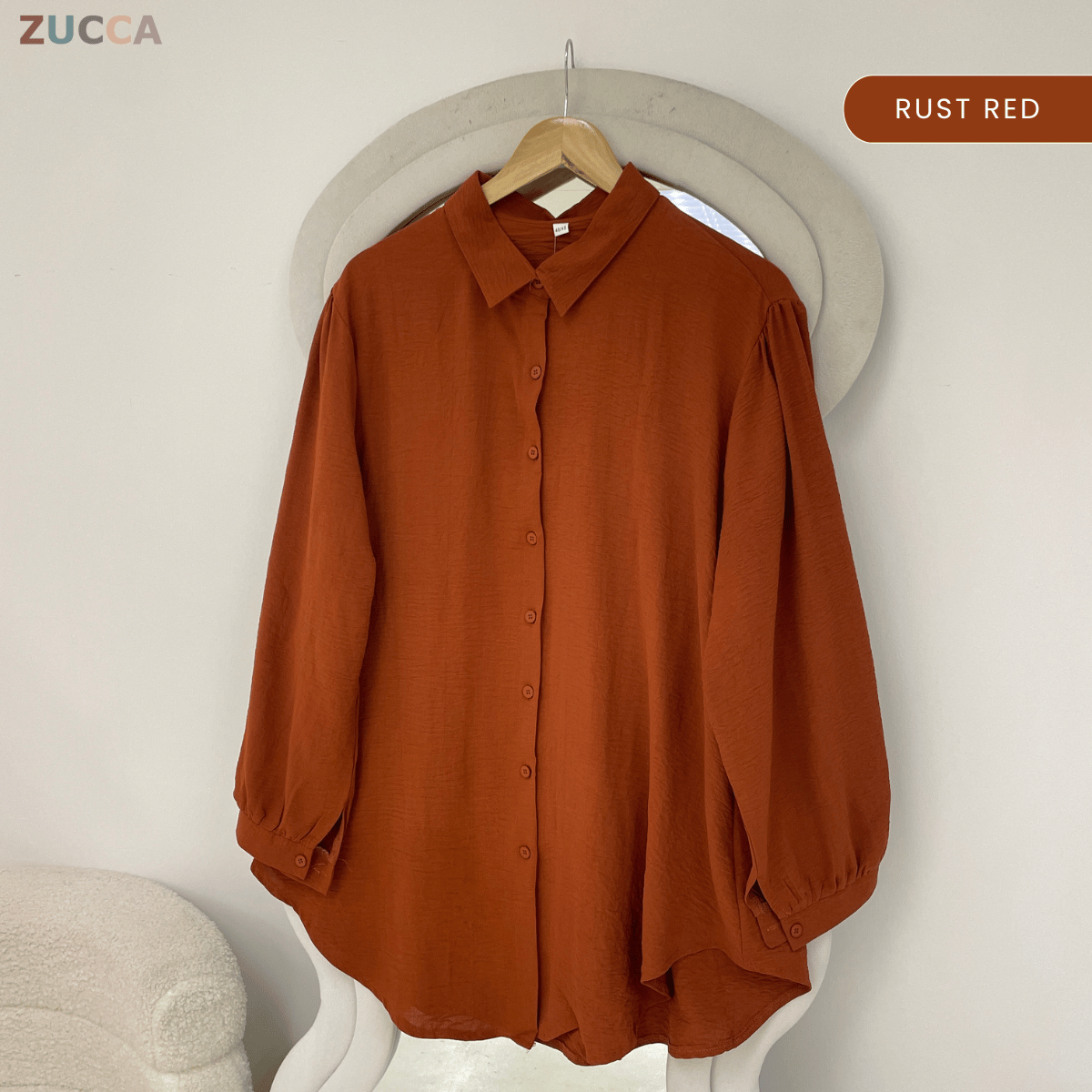 ZUCCA JAMIA ELEGENT TEXTURED BUTTON BLOUSE  - GC025 (KPK 41651-2p /-3p / 41651 & 41652)
