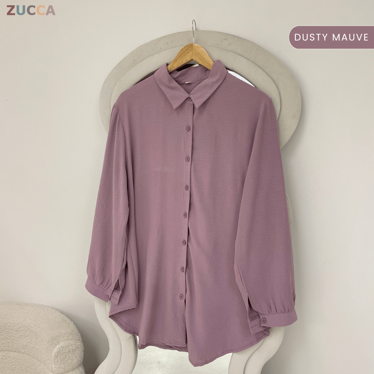 ZUCCA JAMIA ELEGENT TEXTURED BUTTON BLOUSE  - GC025 (KPK 41651-2p /-3p / 41651 & 41652)