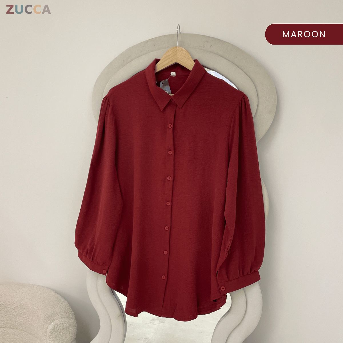 ZUCCA JAMIA ELEGENT TEXTURED BUTTON BLOUSE  - GC025 (KPK 41651-2p /-3p / 41651 & 41652)
