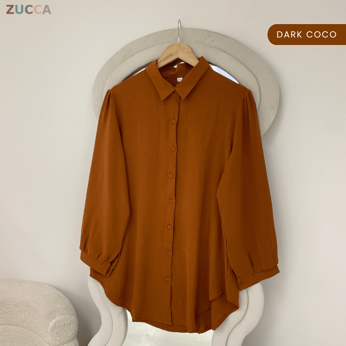 ZUCCA JAMIA ELEGENT TEXTURED BUTTON BLOUSE  - GC025 (KPK 41651-2p /-3p / 41651 & 41652)
