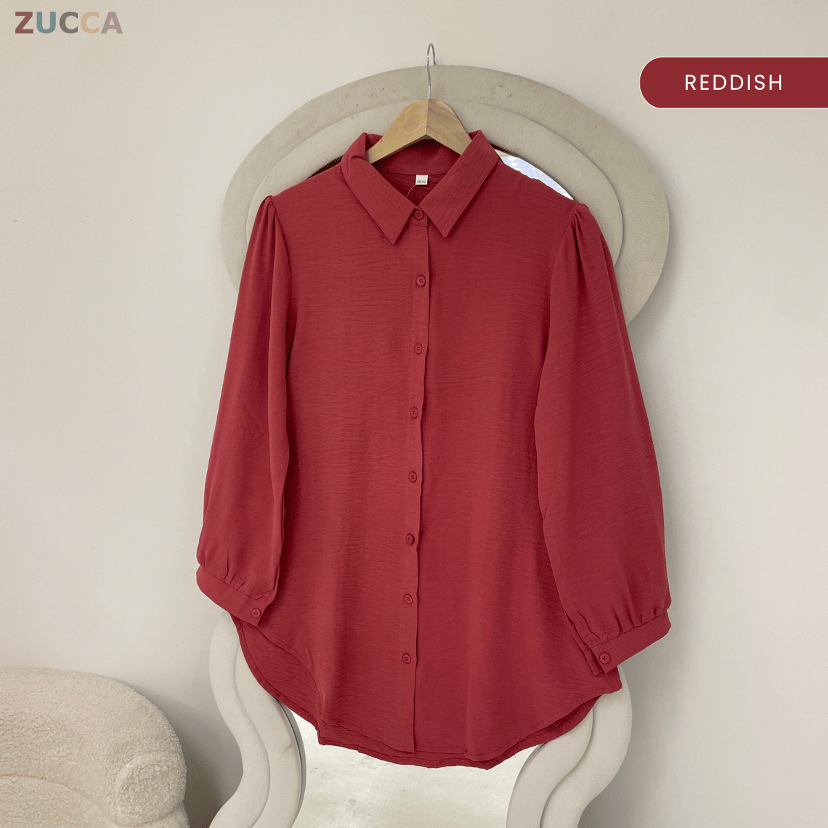ZUCCA JAMIA ELEGENT TEXTURED BUTTON BLOUSE  - GC025 (KPK 41651-2p /-3p / 41651 & 41652)
