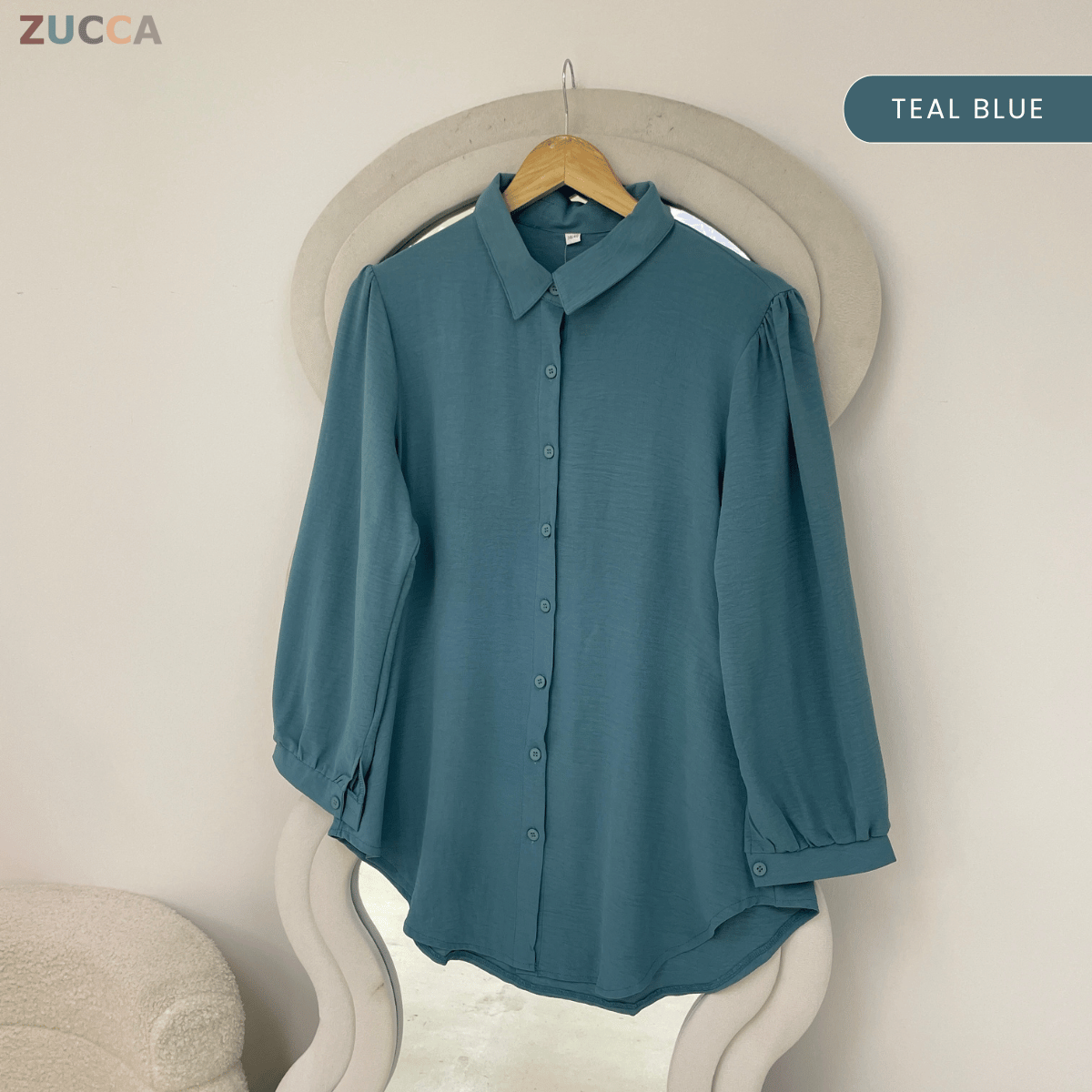 ZUCCA JAMIA ELEGENT TEXTURED BUTTON BLOUSE  - GC025 (KPK 41651-2p /-3p / 41651 & 41652)