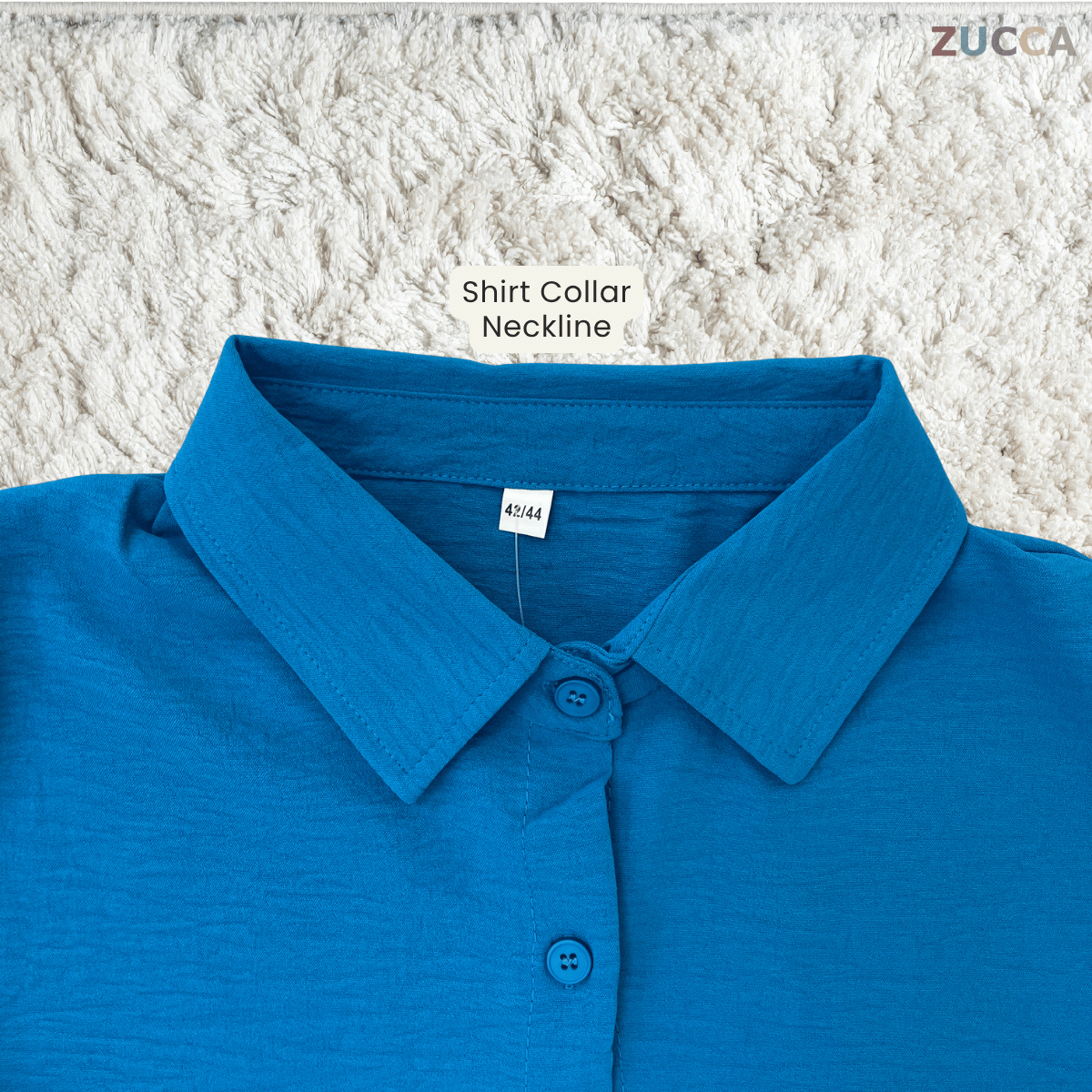 ZUCCA ARYANA TEXTURED CASUAL LONG SLEEVE BLOUSE-GC026(KS408-8B)