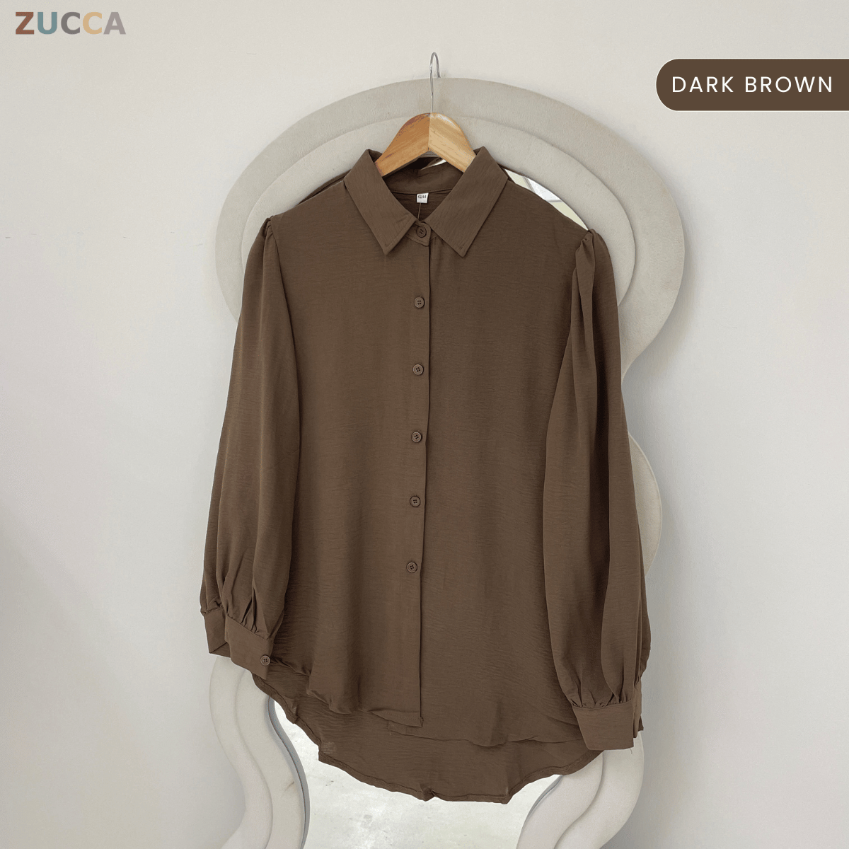 ZUCCA ARYANA TEXTURED CASUAL LONG SLEEVE BLOUSE-GC026(KS408-8B)
