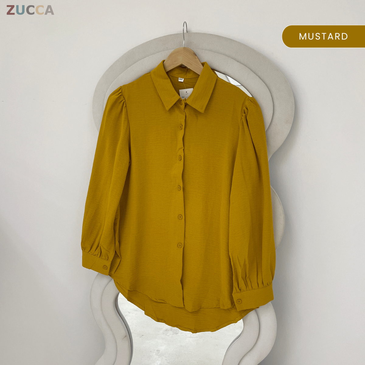 ZUCCA ARYANA TEXTURED CASUAL LONG SLEEVE BLOUSE-GC026(KS408-8B)