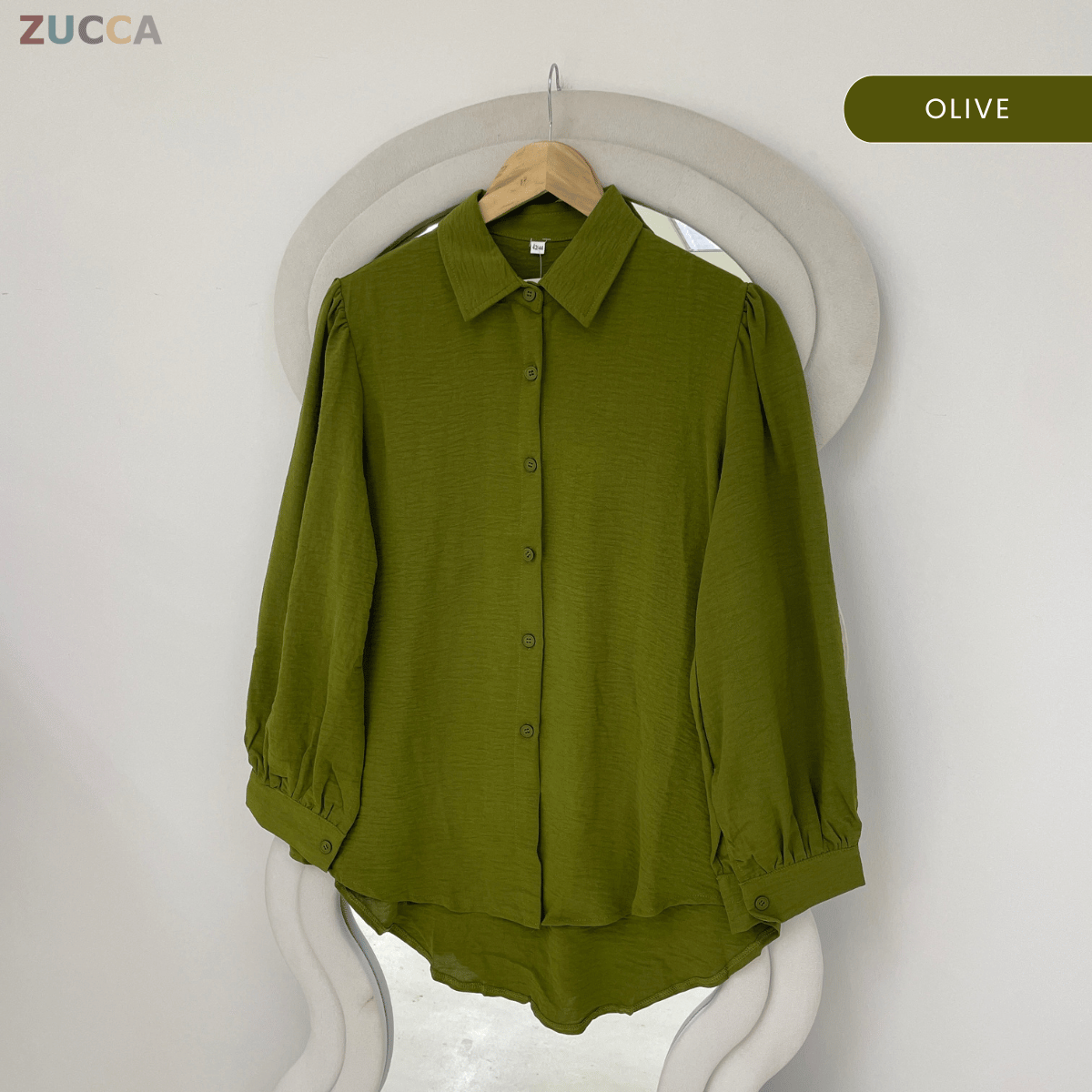 ZUCCA ARYANA TEXTURED CASUAL LONG SLEEVE BLOUSE-GC026(KS408-8B)