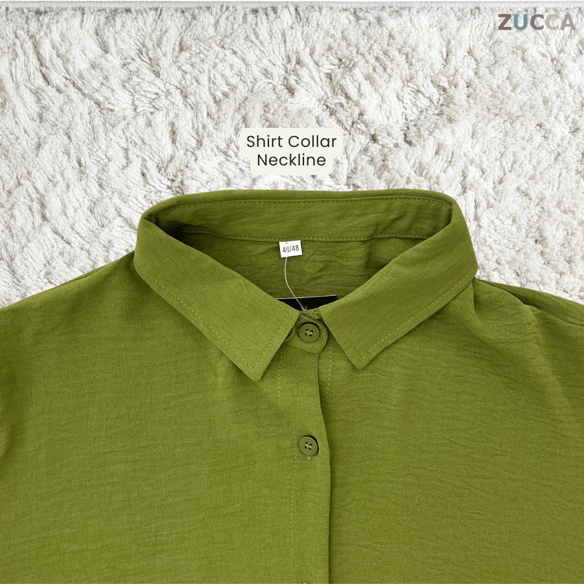 ZUCCA HALINA MODEST PLAIN BLOUSE-GC028(KS408-12B)