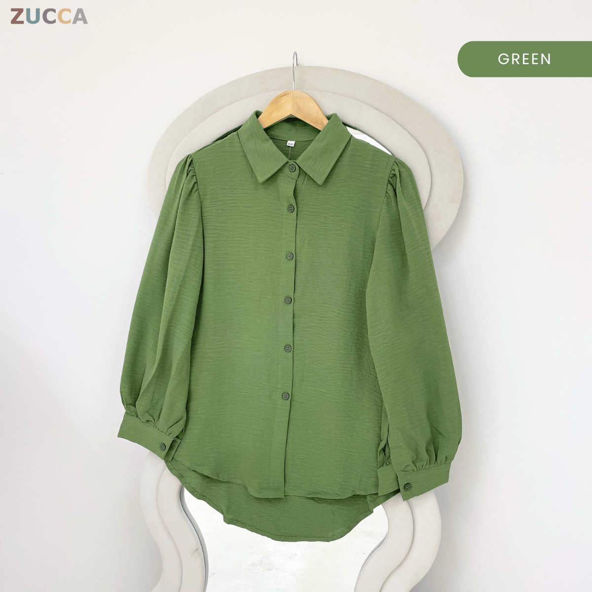ZUCCA MALISA SOFT TEXTURED BUTTON BLOUSE-GC031(KS408-15B)