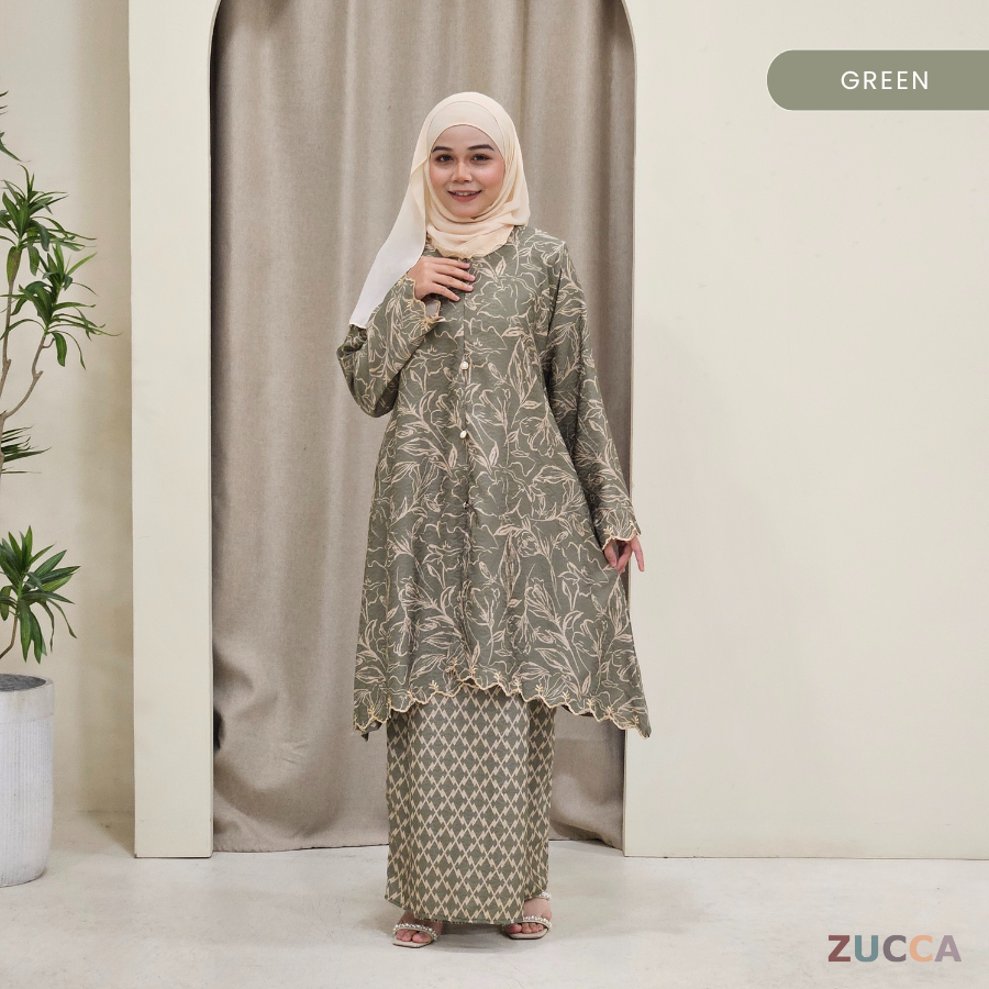 Kamalia Raya Kurung Kebarung Riau Modern Sulam Floral - H002