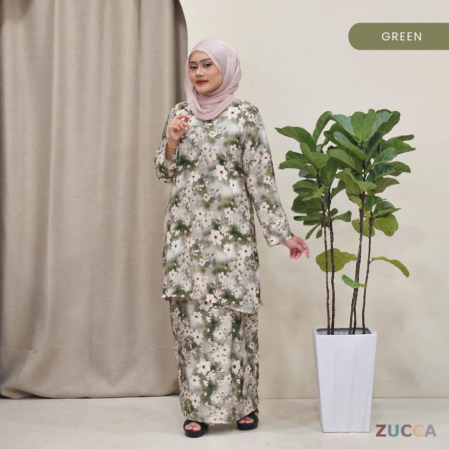 Hidayah Kain Bunga 2D Floral Women Kurung Riau - H006