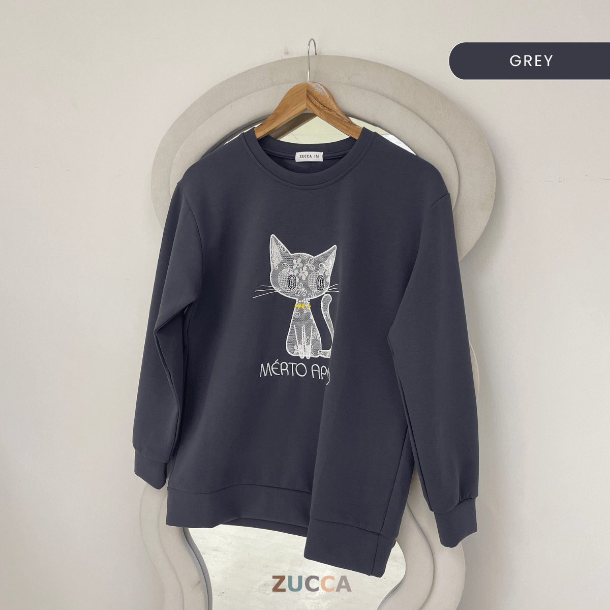 ZUCCA LAVEENA SWEET CAT CASUAL SWEATSHIRT - MA151