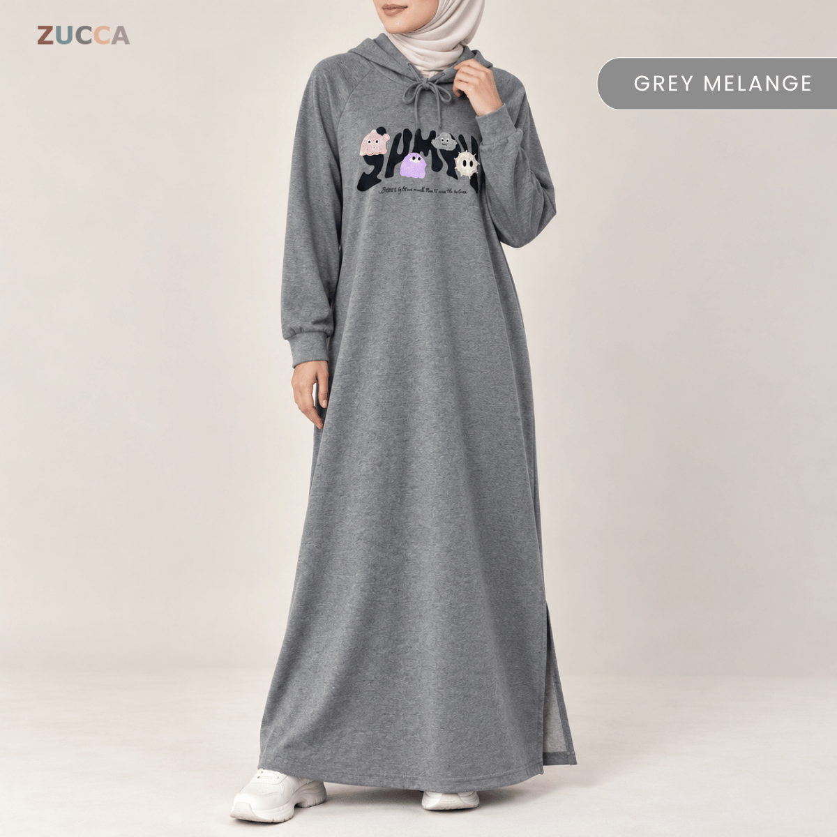 ZUCCA INARA EMBROIDERED MAXI DRESS HOODIE - MA258