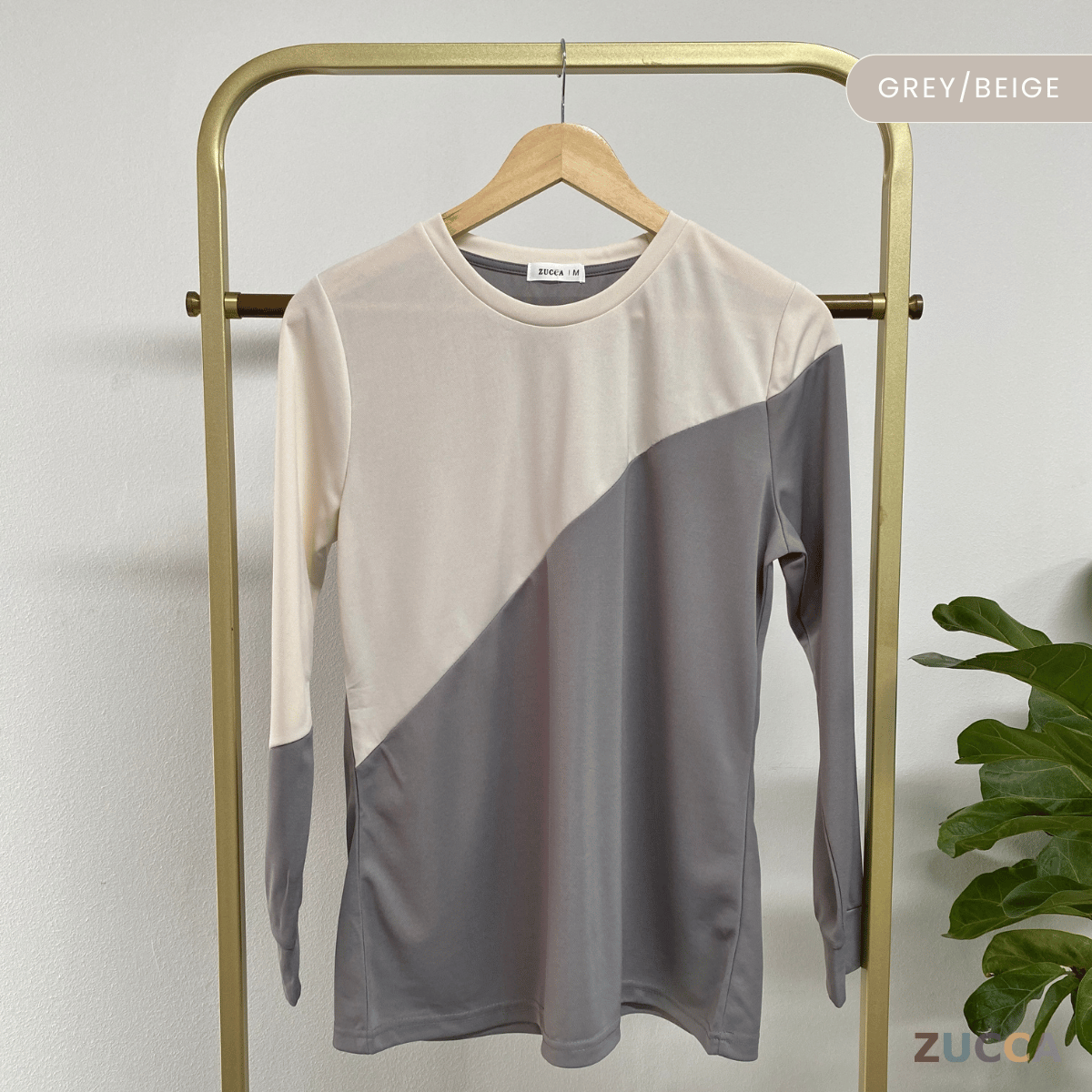 ZUCCA NIKI COLOURBLOCK CASUAL PULLOVER SHIRT - MA020 WOMEN BLOUSE